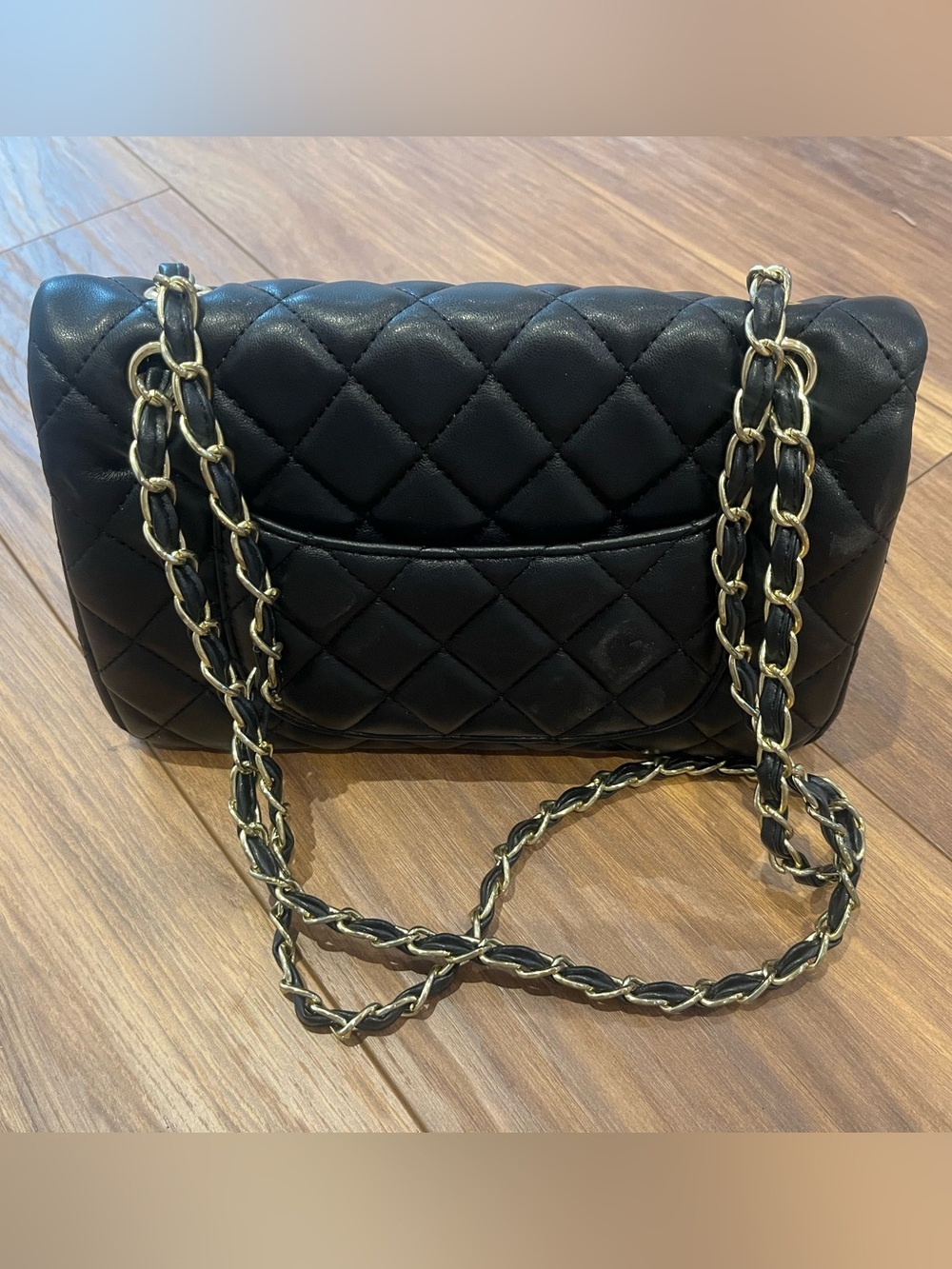 Black Quilted Shoulder Bag with Gold CC Turnlock - Picture 2 of 10